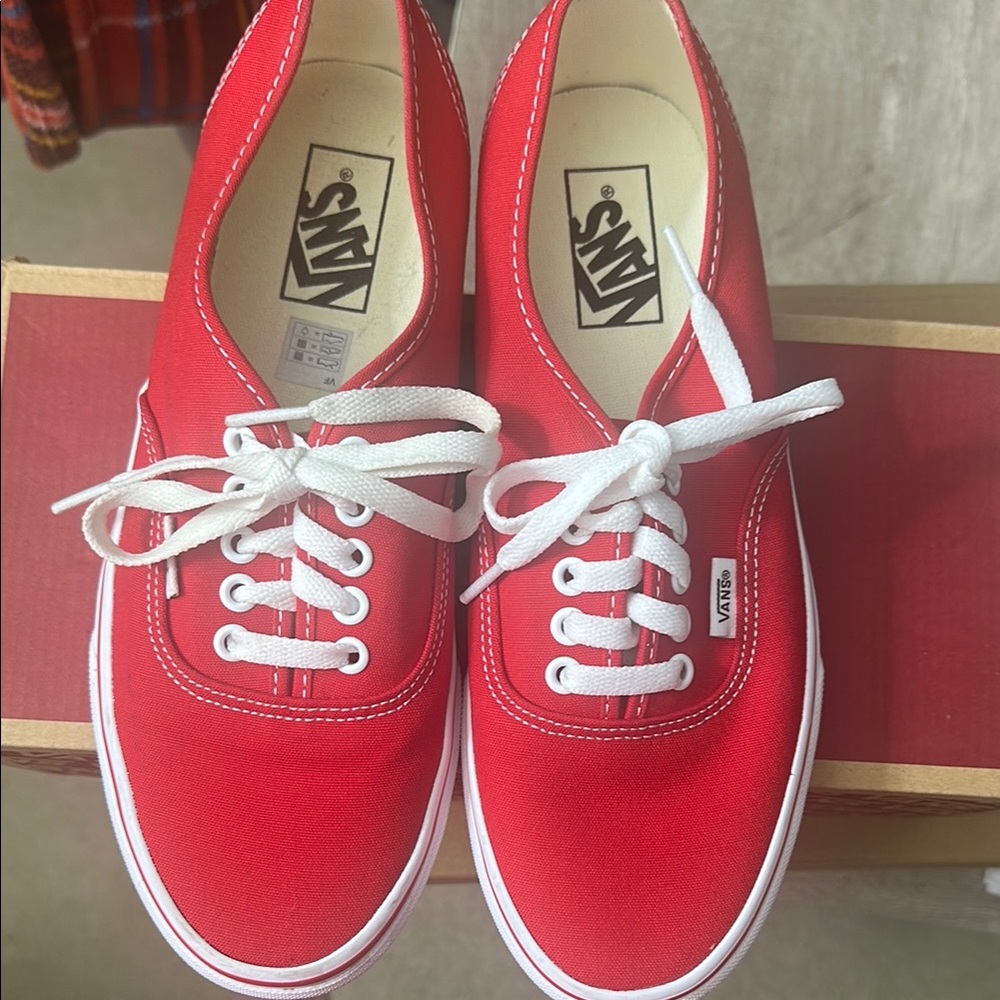 Vans Red Canvas Sneakers